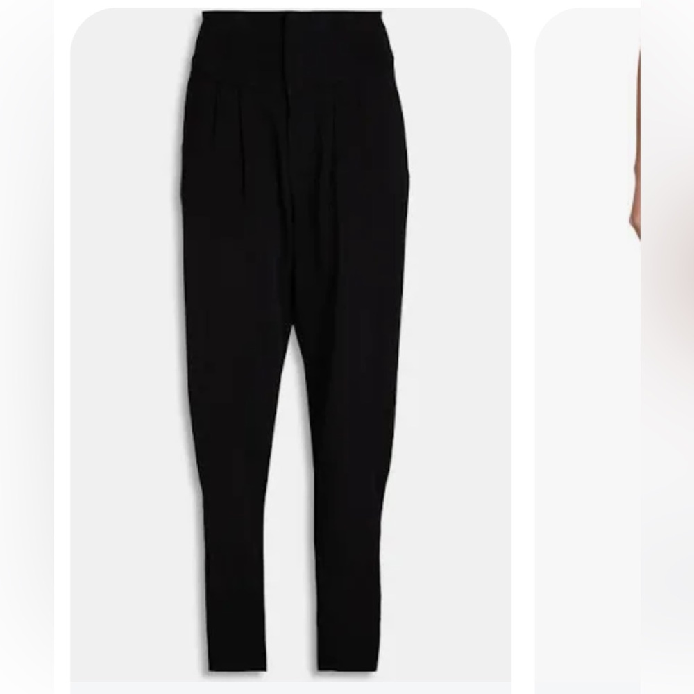 Bite Studios Black Pleated Crepe Tapered leg Pants Size 8